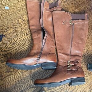Naturalizer Brown Knee-High Heeled Boots extended calf